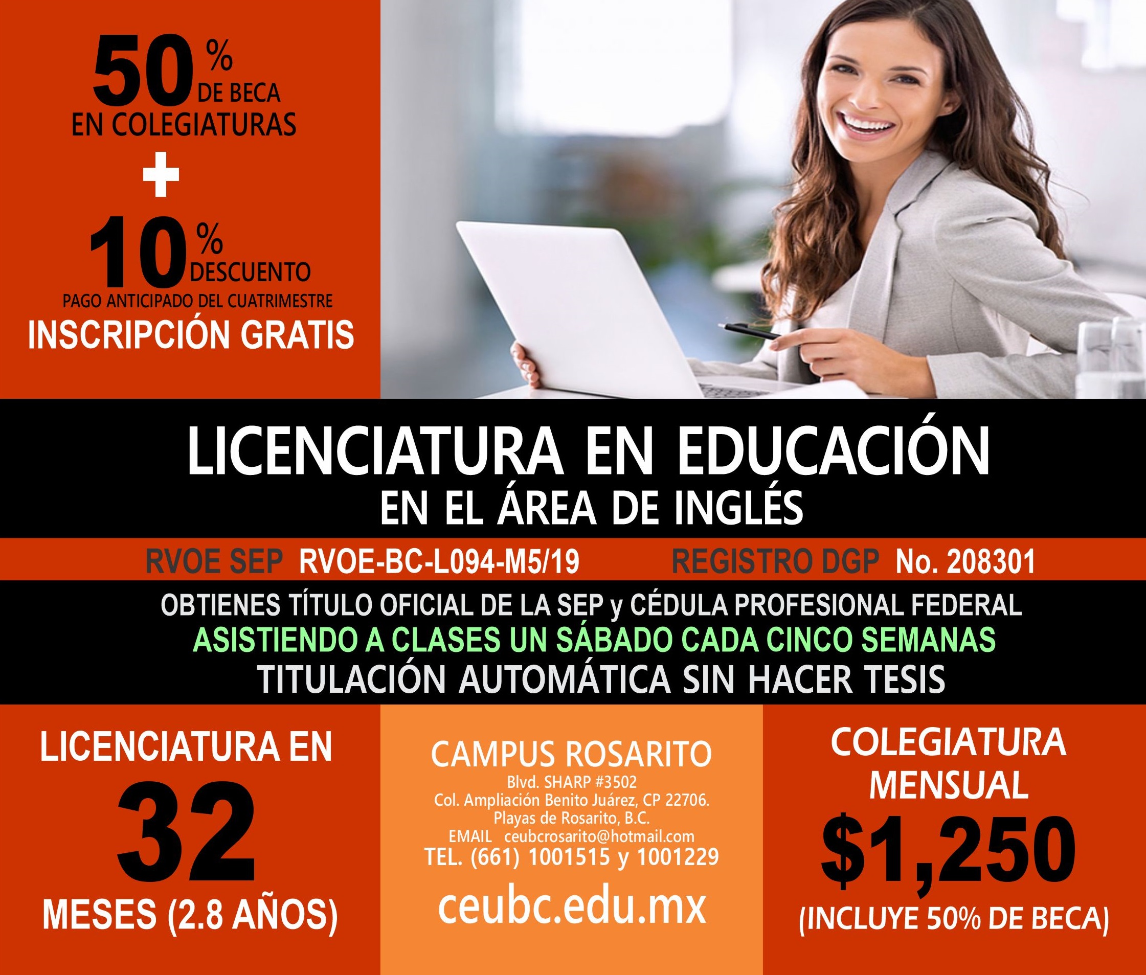 RVOE oficial: Licenciatura en Educación en el Área de Inglés